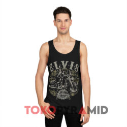 Elvis On Motorcycle Made In America Black Tank Top