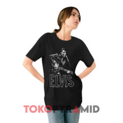 Elvis Presley Guitar In Hand Black T shirt
