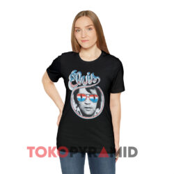 Elvis Presley Red White Blue Photo Shirt 1 Elvis Presley Red White Blue Photo Black T shirt