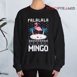 Fa La La Flamingo Ugly Christmas Black Sweatshirt
