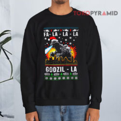 Fa La La La Godzilla Ugly Christmas Black Sweatshirt