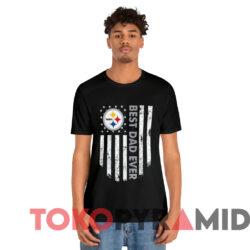 Father's Day Pittsburgh Steelers Best Dad Ever T shirt Black T shirt