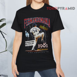 Fernando Valenzuela La Dodgers Fernandomania Black T shirt