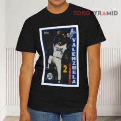 Fernando Valenzuela Los Angeles Dodgers Photo Real Stargazing Black T shirt
