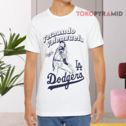 Fernando Valenzuela Los Angeles Dodgers Pitch White T shirt
