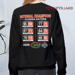Florida Gators 2025 National Champions Schedule Shirt 4 Florida Gators 2025 National Champions Schedule Sweatshirt Back