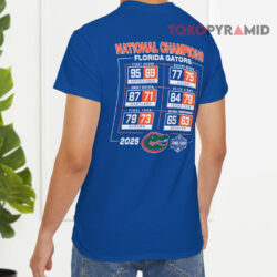 Florida Gators 2025 National Champions Schedule Shirt 2 Florida Gators 2025 National Champions Schedule T shirt Back