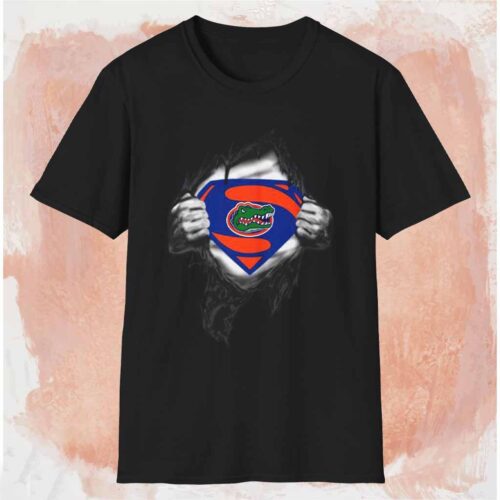 Florida Gators Inside Me Superman Logo Shirt Black T shirt