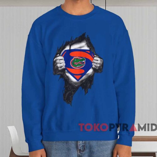 Florida Gators Inside Me Superman Logo Shirt Blue Sweatshirt