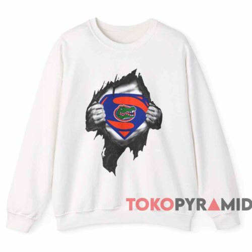 Florida Gators Inside Me Superman Logo Shirt White Sweatshirt