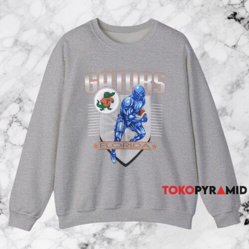 Florida Gators Vintage Football Player Shield Shirt Grey Sweatshirt