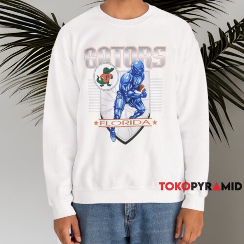 Florida Gators Vintage Football Player Shield Shirt White Sweatshirt