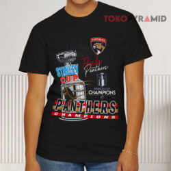 Florida Panthers 2025 Stanley Cup Champions Raise The Cup Black T shirt