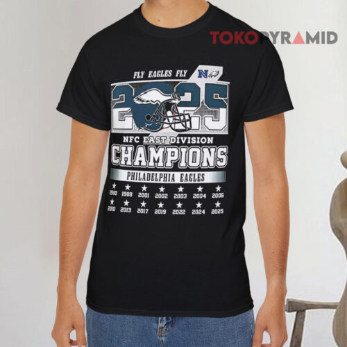Fly Eagles Fly Nfc East 2025 Champions Philadelphia Eagles Black T shirt