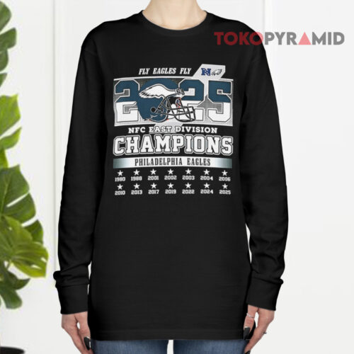 Fly Eagles Fly Nfc East 2025 Champions Philadelphia Eagles Long sleeved