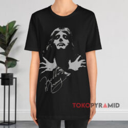 Freddie Mercury Queen Band Autograph Black T shirt