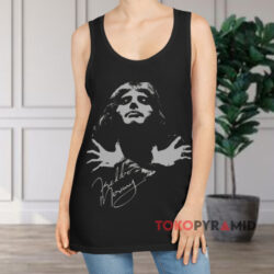 Freddie Mercury Queen Band Autograph Shirt 2 Freddie Mercury Queen Band Autograph Black Tank Top
