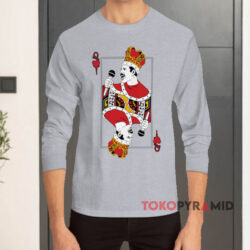 Freddie Mercury Queen Card Theme Shirt 3 Freddie Mercury Queen Card Theme Grey Long sleeved