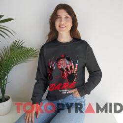 Freddy Krueger Dare Horror Movie 2020 Halloween T shirt Dark Heather Sweatshirt