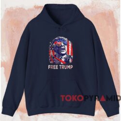 Free Donald Trump 2024 Shirt Navy Hoodie