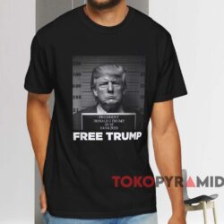 Free Donald Trump Mugshot Shirt Black T shirt