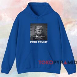 Free Donald Trump Mugshot Shirt 3 Free Donald Trump Mugshot Shirt Blue Hoodie
