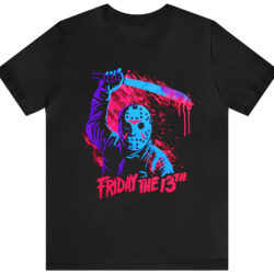 Friday The 13th Jason Voorhees Neon Swinging Machete T-shirt 5 Friday The 13th Jason Voorhees Neon Swinging Machete T shirt