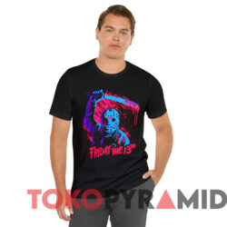 Friday The 13th Jason Voorhees Neon Swinging Machete T shirt Friday The 13th Jason Voorhees Neon Swinging Machete T shirt Black T shirt
