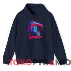 Friday The 13th Jason Voorhees Neon Swinging Machete T-shirt 2 Friday The 13th Jason Voorhees Neon Swinging Machete T shirt Navy Hoodie