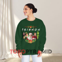 Friends Christmas Sweatshirt Grinch Elf Santa Ralphie Kevin 4 Friends Christmas Sweatshirt Grinch Elf Santa Ralphie Kevin Characters Green Sweatshirt