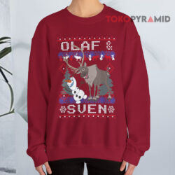 Frozen Olaf Sven Ugly Christmas Sweatshirt 4 Frozen Olaf Sven Ugly Christmas Red T shirt