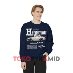 Garage Highclub Need Money For Porsche Shirt Double Sided 2 Garage Highclub Need Money For Porsche Navy Sweatshirt Front