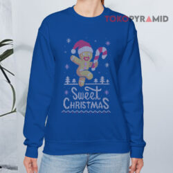 Gingerbread Sweet Christmas Ugly Christmas Sweatshirt 4 Gingerbread Sweet Christmas Ugly Christmas Blue Sweatshirt