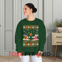 Goku And Santa Ugly Christmas Green Sweatshirt