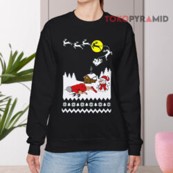 Grandma Got Run Over By A Reindeer Ugly Christmas Black Sweatshirt