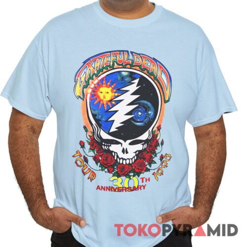 Grateful Dead 30th Anniversary 1995 Summer Tour Gratefully Yours 30 Years Shirt Front