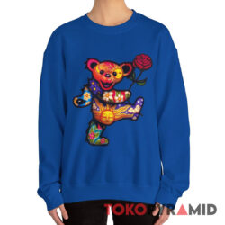 Grateful Dead Dancing Bear with Rose Rare Shirt 3 Grateful Dead Dancing Bear with Rose Rare Sweatshirt