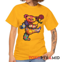 Grateful Dead Dancing Bear with Rose Rare T Shirt