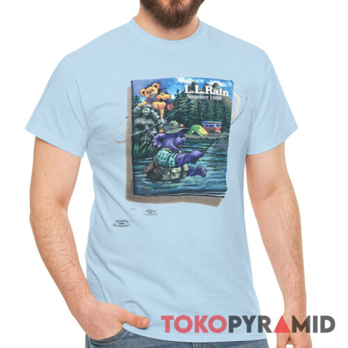 Grateful Dead LL Rain Summer 1996 Fishing Camping Dancing Bears Shirt Front