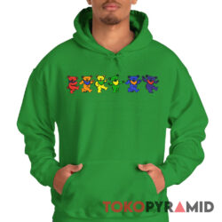 Grateful Dead Six Rainbow Colorful Dancing Bears Rare Hoodie