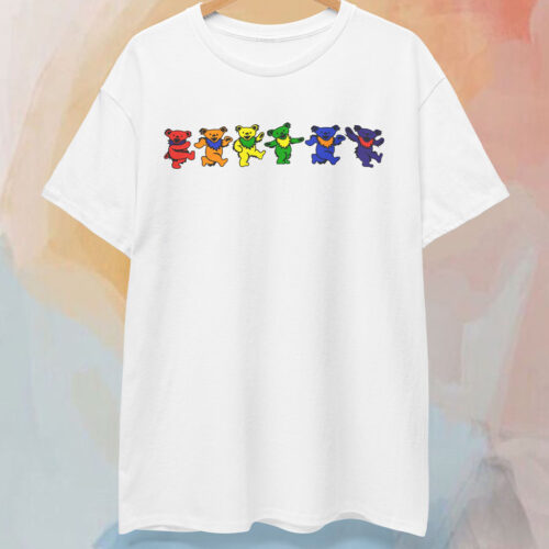 Grateful Dead Six Rainbow Colorful Dancing Bears Rare Shirt