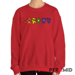 Grateful Dead Six Rainbow Colorful Dancing Bears Rare Sweatshirt