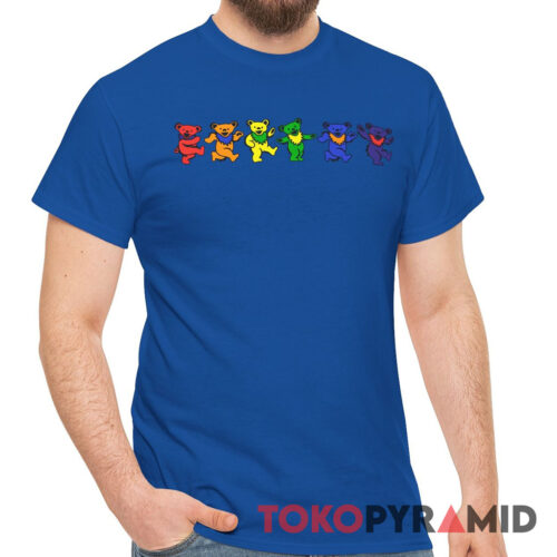 Grateful Dead Six Rainbow Colorful Dancing Bears Rare T Shirt