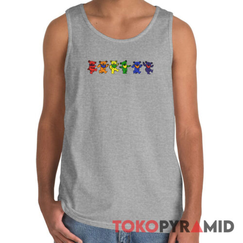 Grateful Dead Six Rainbow Colorful Dancing Bears Rare Tank Top