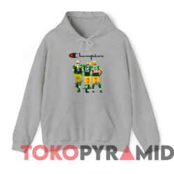 Green Bay Packers Favre Starr Rodgers Champions T shirt Grey Hoodie