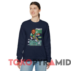 Green Bay Packers Reggie White Caricature T shirt Navy Sweatshirt