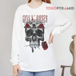 Guns N' Roses Flower Skull Vintage Shirt 4 Guns N' Roses Flower Skull Vintage Long sleeved