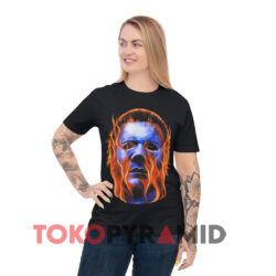 Halloween 2 Michael Myers Flames Black T shirt