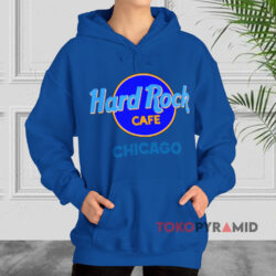 Hard Rock Cafe Chicago T-shirt 4 Hard Rock Cafe Chicago Blue Hoodie