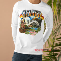 Vintage Hard Rock Cafe Sydney Australia Shirt 4 Hard Rock Cafe Sydney Australia White Long sleeved